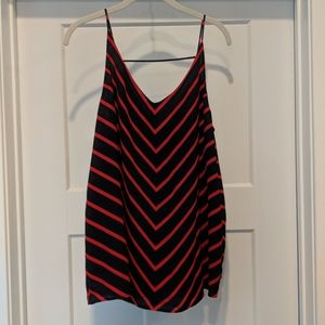 Navy and Red Striped Top
